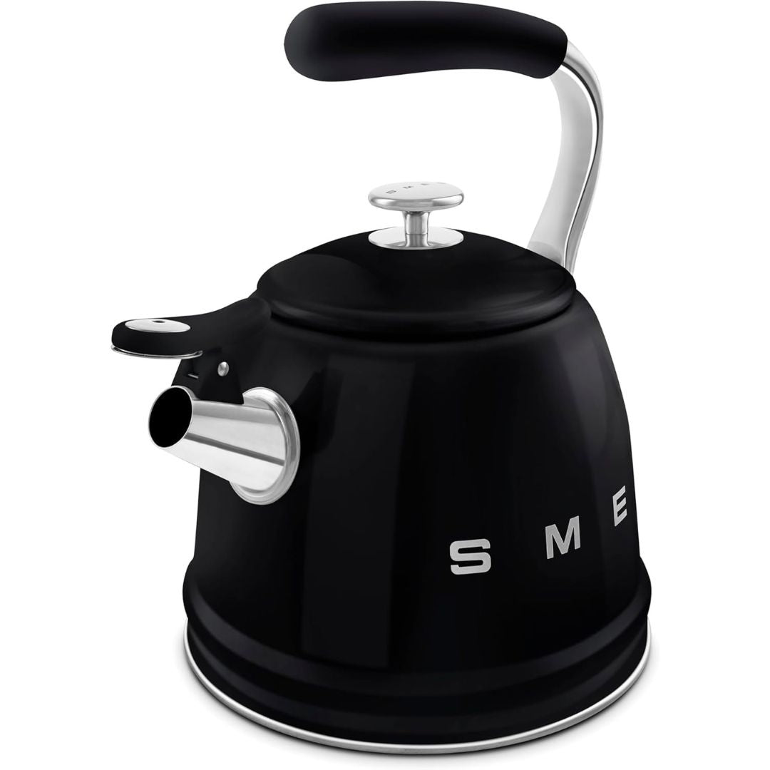 SMEG WKF01BL Bollitore Fischio Nero 50’s Style Capacità 2,3 L Manico Ergonomico