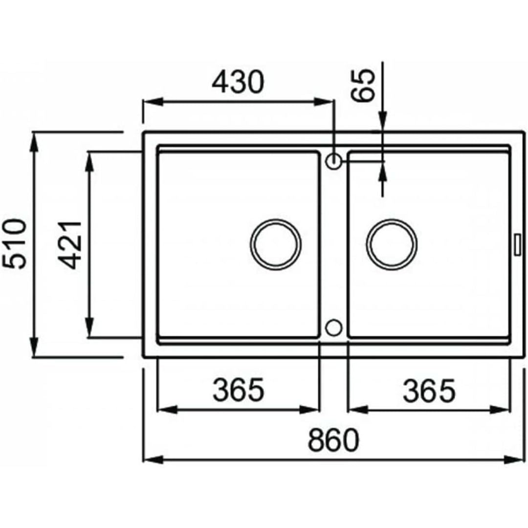 ELLECI BEST 450 LGB45059 Lavello 2 Vasche Reversibili Sopratop Antracite Granitek cm. 86 x 51