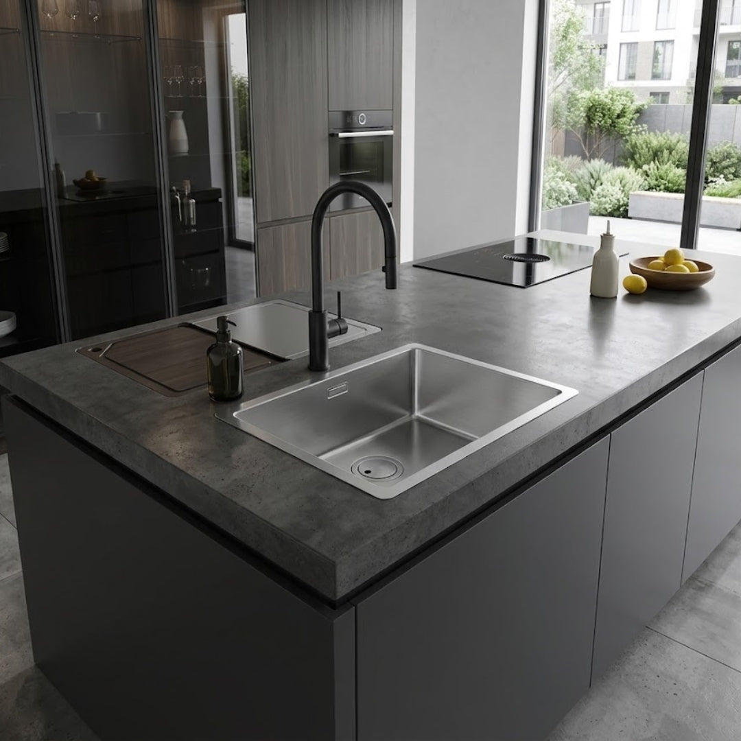 Foster S4001 3355050 Lavello Filotop 1 Vasca Acciaio Inox Spazzolato cm. 54 x 44