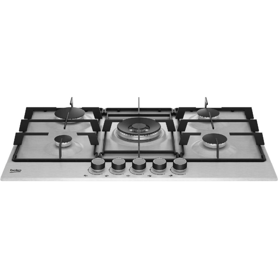 BEKO HIAW75224SXE Piano Cottura Gas 5 Fuochi Tripla Corona Centrale Inox cm. 75 x 51