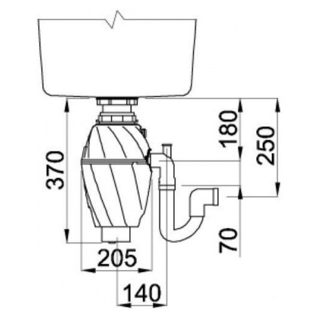 ELLECI ZERO TDZ100GR Dissipatore Tritarifiuti Ultra Silenzioso Acciaio 1070 ml