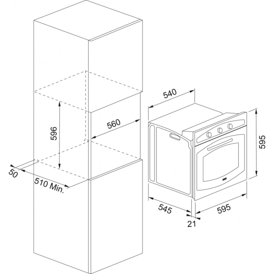 FRANKE COUNTRY FCO 116.0696.546 Forno Elettrico Multifunzione Nero 65 Lt. 8 Funzioni cm. 60 x 82