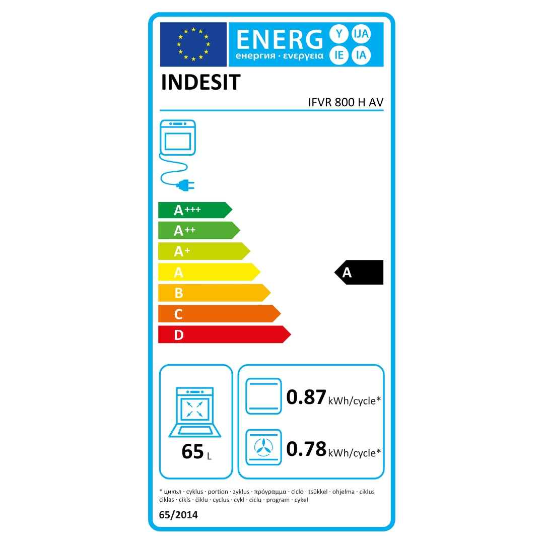 INDESIT IFVR800H/AV Forno Elettrico Ventilato 65 Lt Steam&Clean Avena cm 60