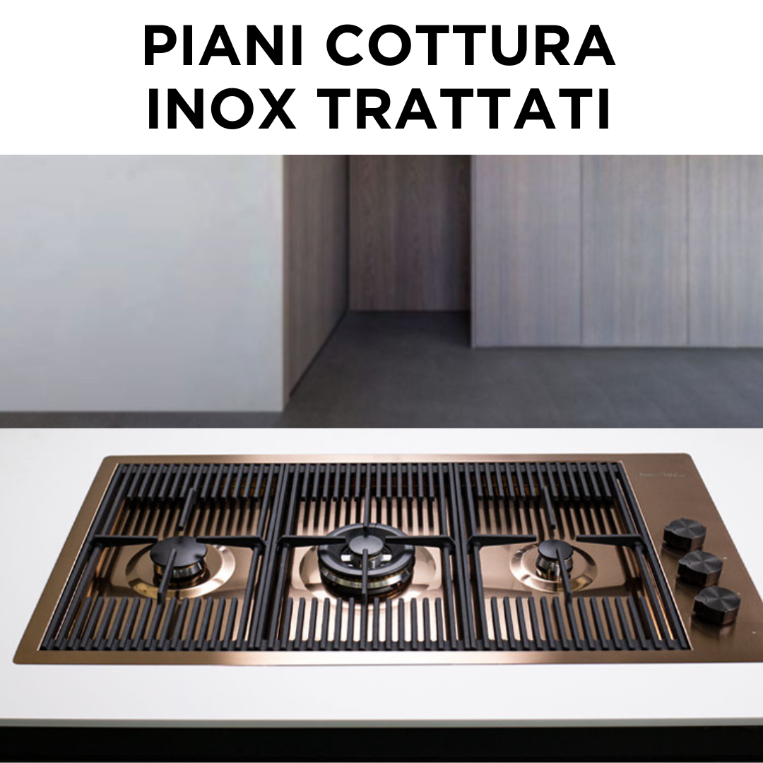 Piani cottura gas inox trattati