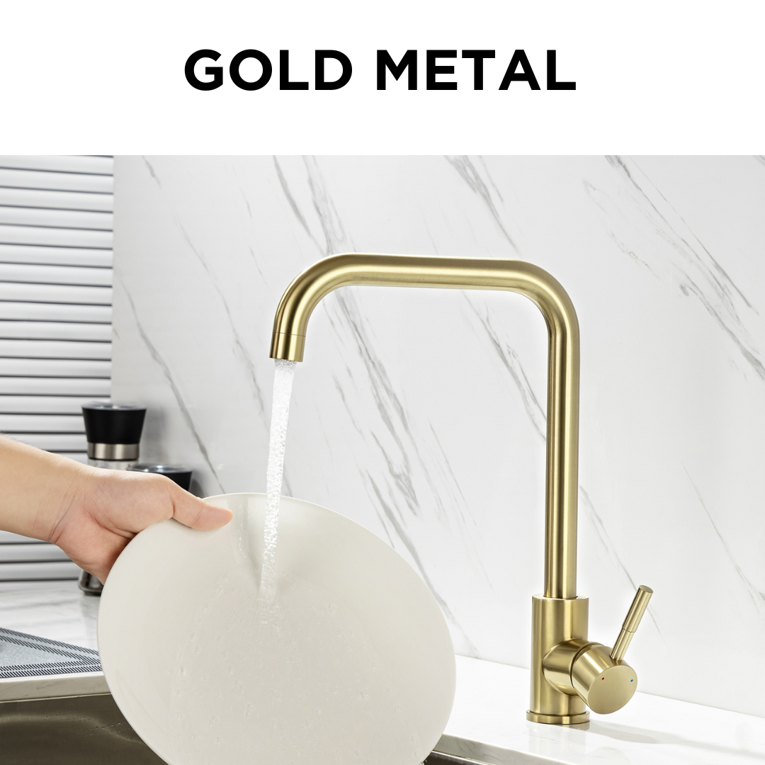 Monocomando con doccetta estraibile gold metal