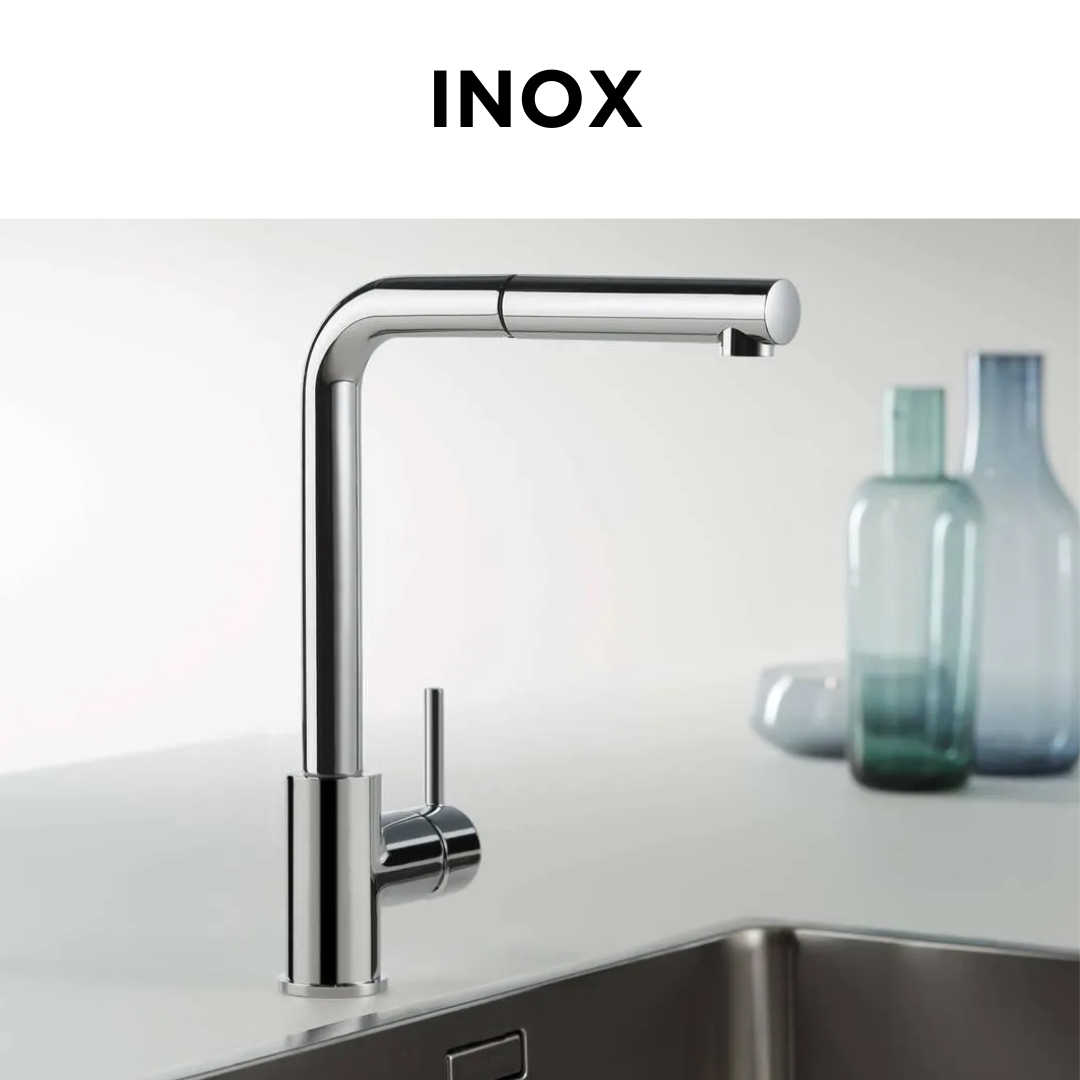 Monocomando con doccetta estraibile inox