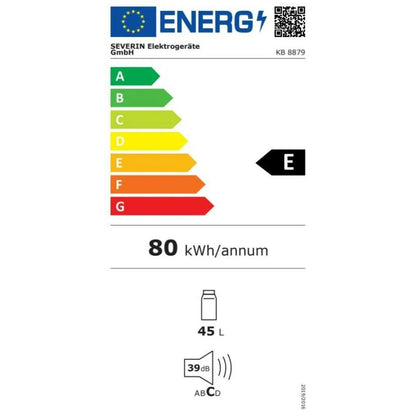 SEVERIN KB8879 Mini Frigorifero 45L con Congelatore 5L Nero Libera Installazione mm. 445 x 478
