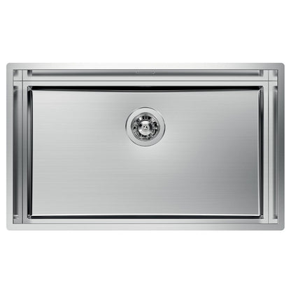 Foster Quadra Evo 1257050 Lavello 1 Vasca Incasso Filotop Acciaio Inox Spazzolato cm. 78 x 47