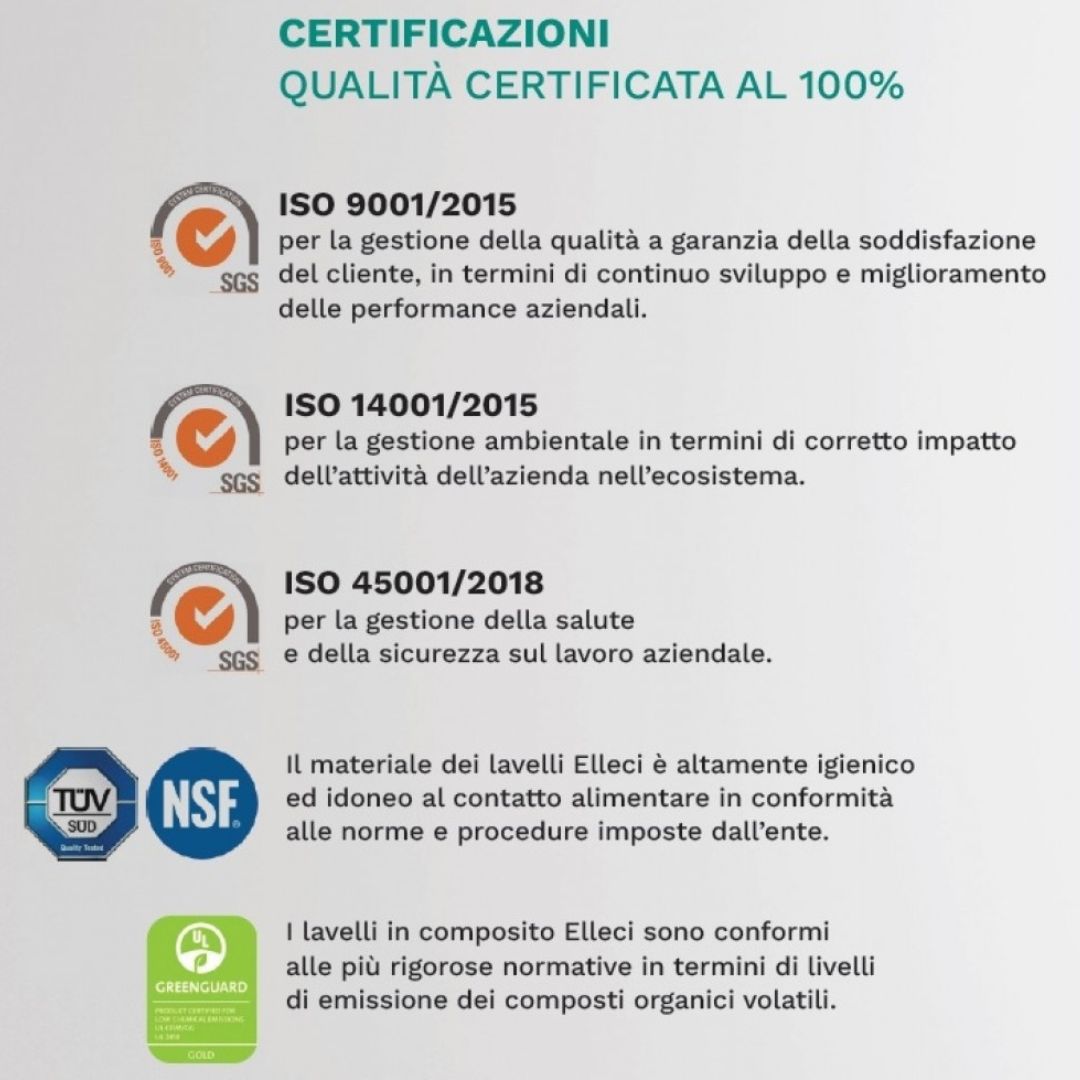 ELLECI UNICO 125 LGU12551 Lavello 1 Vasca con Gocciolatoio Reversibile Sopratop Granitek Avena 51  cm. 65 x 50