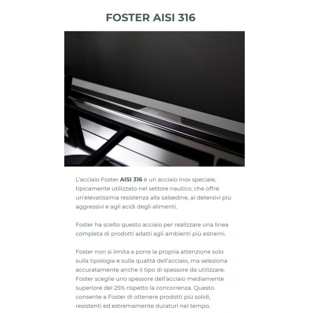 Foster Marine Skin 8424100 Miscelatore Inox Satinato Girevole Doccia Estraibile