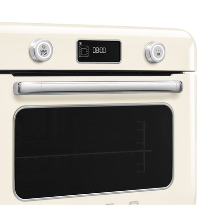 SMEG COF01CREU Forno Combinato Vapore da Appoggio Panna Lucido Estetica 50’s Style