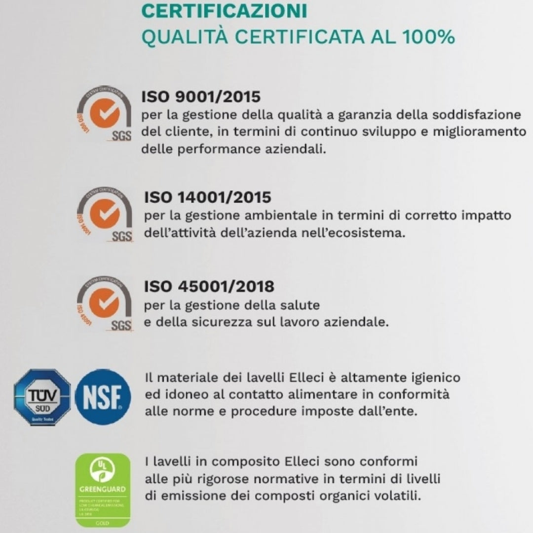 Elleci Unico 125 LGU12562 Lavello 1 Vasca con Gocciolatoio Reversibile Sopratop Granitek Bianco Antico cm. 65 x 50