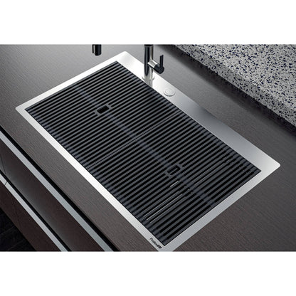Foster Milanello Workstation 1034050 Lavello 1 Vasca Incasso Filotop Acciaio Inox Spazzolato mm. 806x520