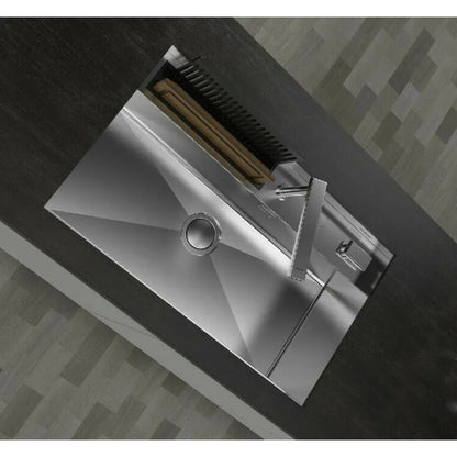Foster 3780000 Galante Lavello Sottotop 1 Vasca Inox Spazzolato con Canalino cm. 86 x 52