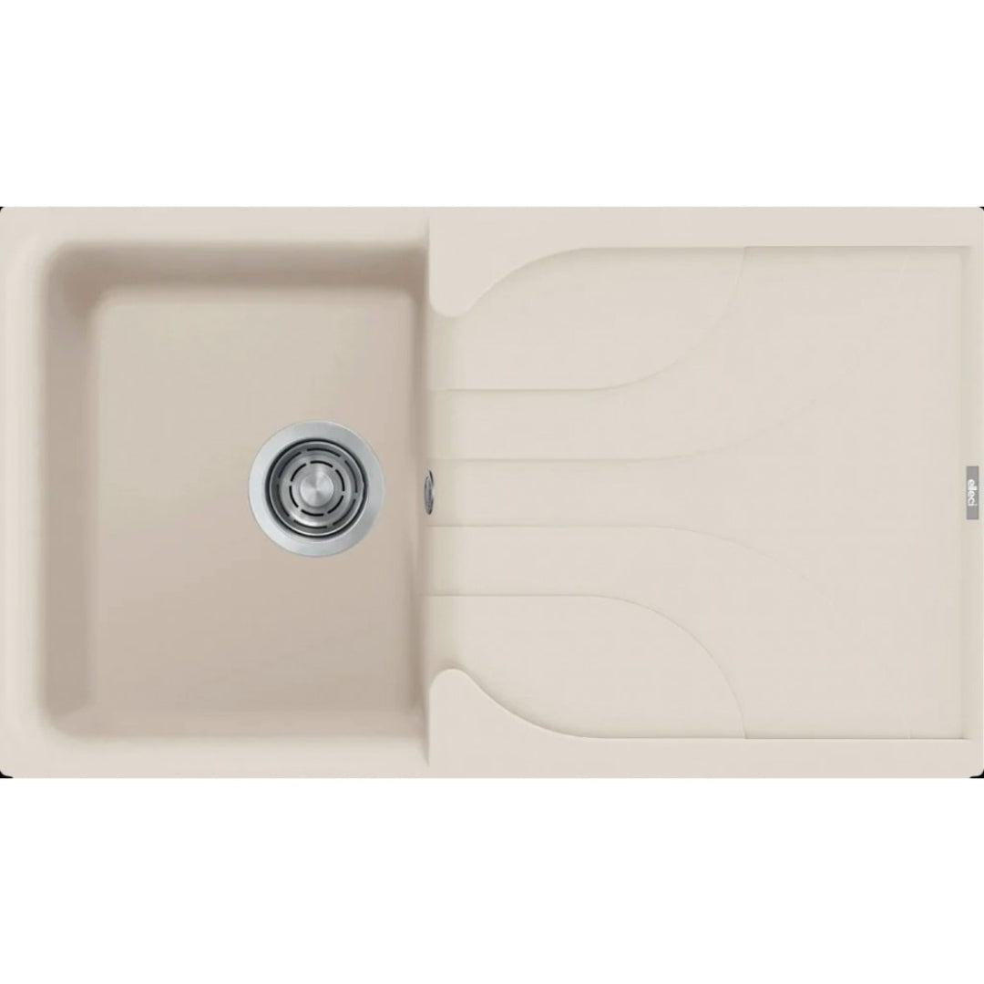 Elleci Ego 400 LGE40039 Lavello 1 Vasca con Gocciolatoio Reversibile Sopratop Granitek Bianco Soft 39 cm. 86 x 50
