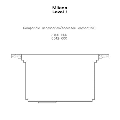 Foster Milano 1011050 Lavello Filotop Acciaio Inox Spazzolato 1 Vasca Diamantata cm. 52 x 56