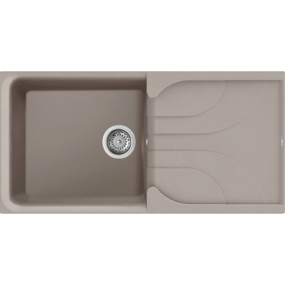 Elleci Ego 480 LGE48043 Lavello 1 Vasca con Gocciolatoio Reversibile Sopratop GranitekTortora cm. 100 x 50