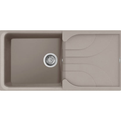 Elleci Ego 480 LGE48043 Lavello 1 Vasca con Gocciolatoio Reversibile Sopratop GranitekTortora cm. 100 x 50