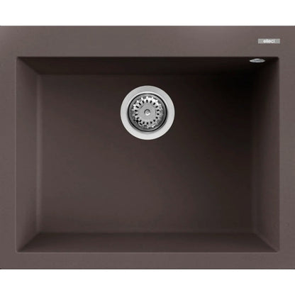 Elleci Quadra 110 LKQ11087 Lavello da Incasso Sopratop Monovasca Keratek Cocoa cm. 61 x 50