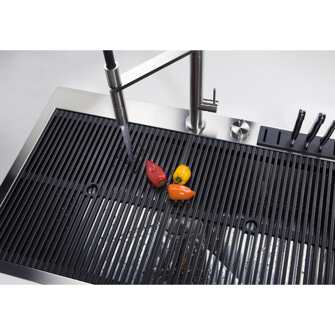 Foster 1025050 Milano Lavello Cucina 1 Vasca Incasso Sottotop Acciaio Inox Spazzolato mm. 846 x 560