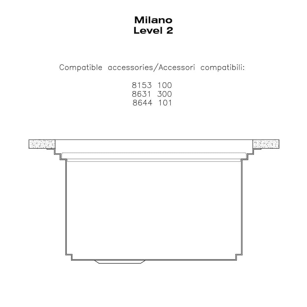 Foster Milano 1011050 Lavello Filotop Acciaio Inox Spazzolato 1 Vasca Diamantata cm. 52 x 56
