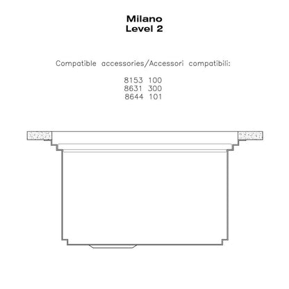 Foster Milano 1011050 Lavello Filotop Acciaio Inox Spazzolato 1 Vasca Diamantata cm. 52 x 56