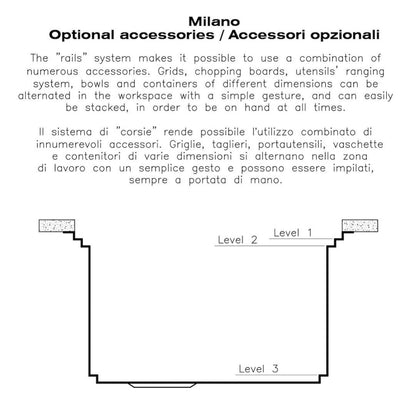 Foster Milano 1011050 Lavello Filotop Acciaio Inox Spazzolato 1 Vasca Diamantata cm. 52 x 56