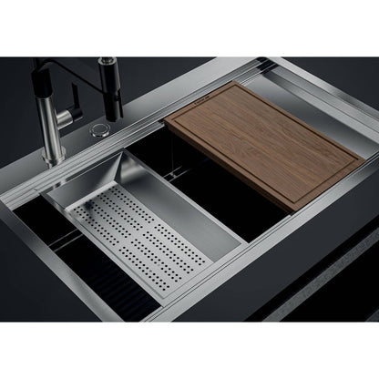 Foster Milanello Workstation 1034050 Lavello 1 Vasca Incasso Filotop Acciaio Inox Spazzolato mm. 806x520