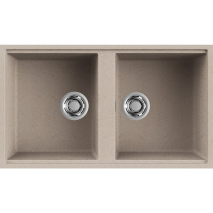 Elleci Best 450 LGB45051BSO Lavello 2 Vasche Sottotop Granitek Classic Avena mm. 836 x 488