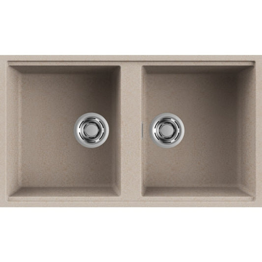 Elleci Best 450 LGB45051BSO Lavello 2 Vasche Sottotop Granitek Classic Avena mm. 836 x 488