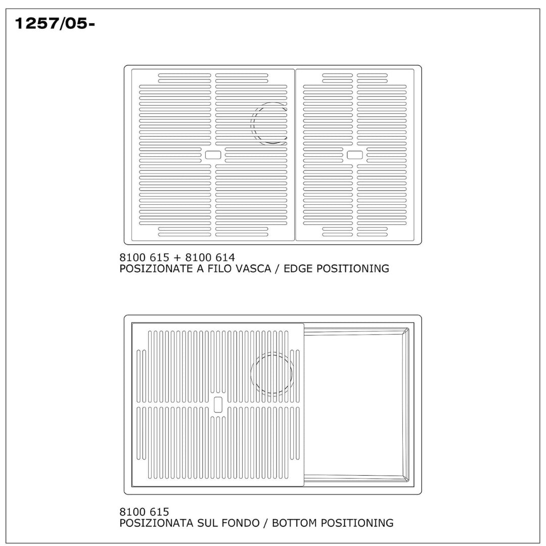 Foster Quadra Evo 1257050 Lavello 1 Vasca Incasso Filotop Acciaio Inox Spazzolato cm. 78 x 47