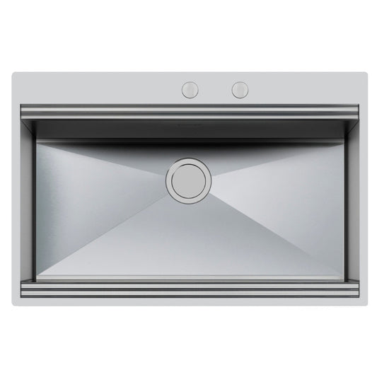 Foster Milano 1024050 Lavello da Incasso Sopratop/Filotop 1 Vasca Acciaio Inox Spazzolato mm. 846 x 560