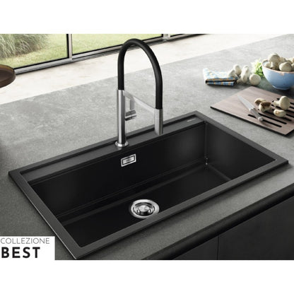 Elleci Best 104 LGB10439 Lavello da Incasso 1 Vasca Sopratop Granitek Bianco Soft cm. 51 x 51