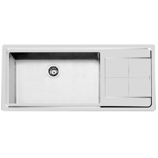 FOSTER 2211052 KE Lavello Incasso Semifilo 1 Vasca Sinistra Inox Spazzolato cm. 117 x 51