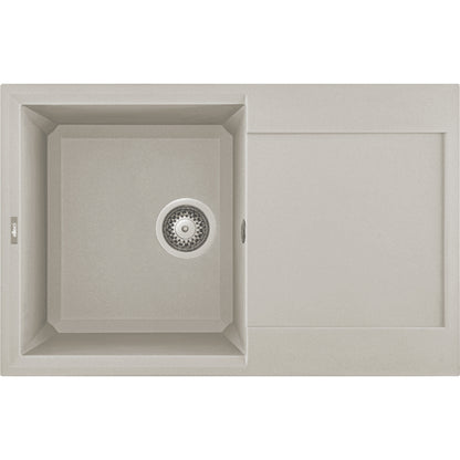 Elleci Easy 300 LGY30039 Lavello 1 Vasca con Gocciolatoio Reversibile Sopratop Granitek Bianco Soft cm. 79 x 50