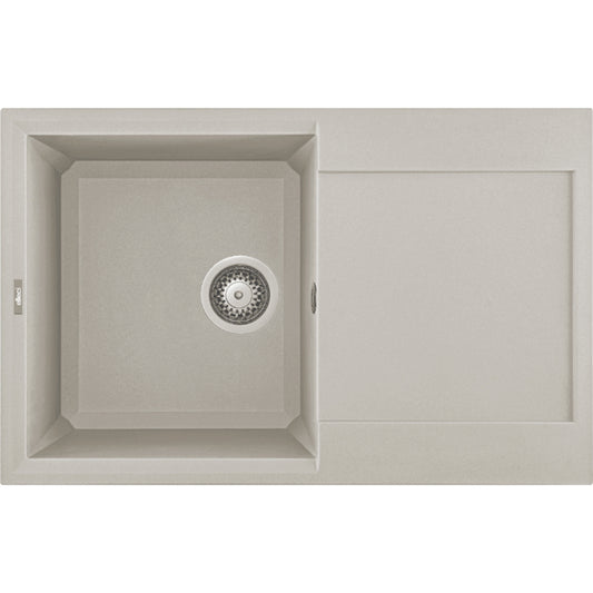 Elleci Easy 300 LGY30039 Lavello 1 Vasca con Gocciolatoio Reversibile Sopratop Granitek Bianco Soft cm. 79 x 50