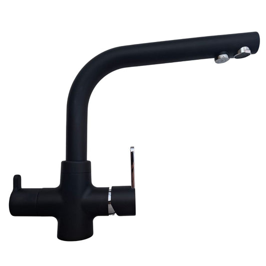 PAINI TAVIR 92NS6433VE8B90DAPA Miscelatore 3 Vie Canna Girevole 360° Doppio Erogatore Nero Opaco