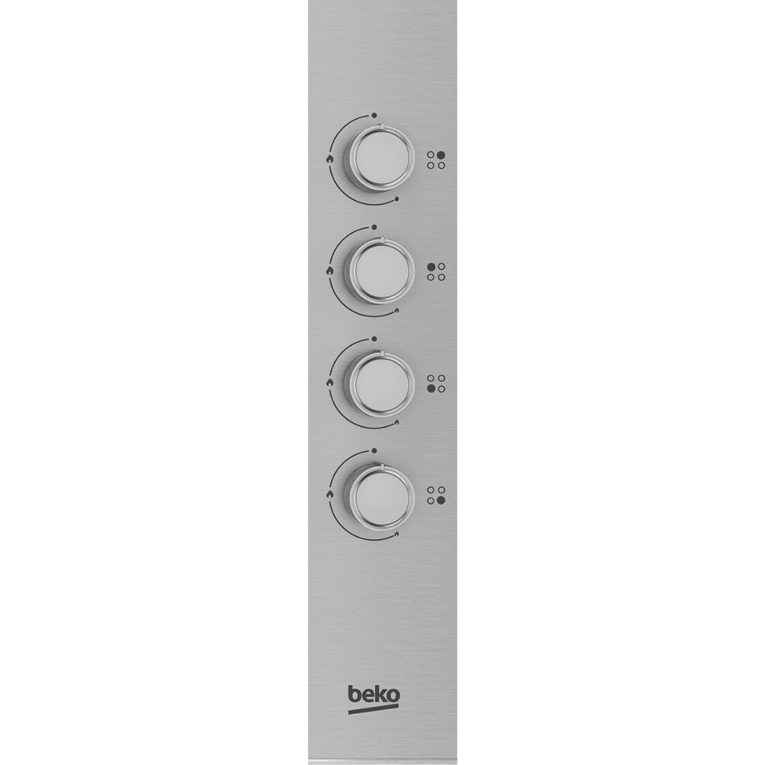 BEKO HIGG641C3SX Piano Cottura Incasso 4 Fuochi Inox Griglie Smaltate 61x51 cm