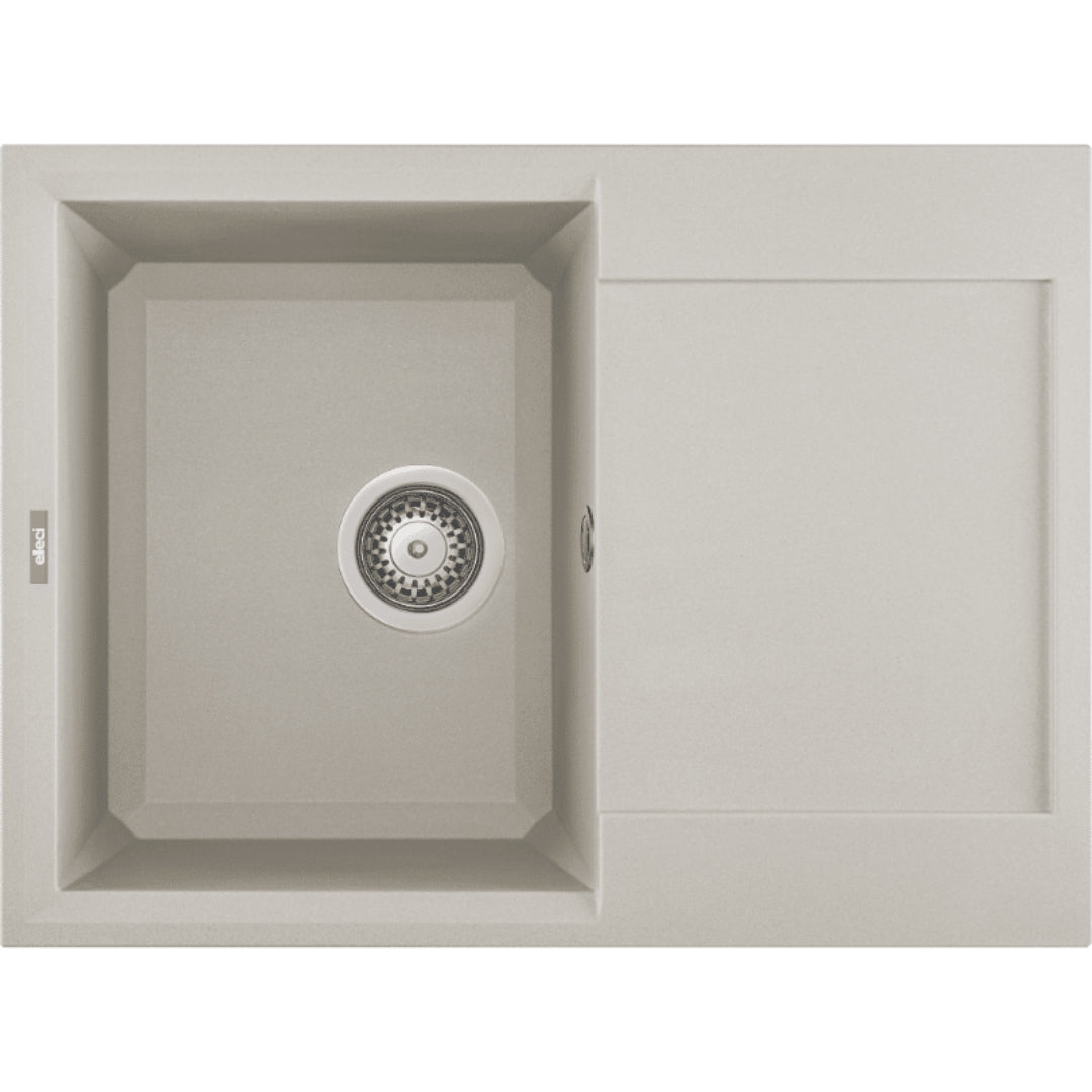 Elleci Easy 135 LGY13539 Lavello Incasso 1 Vasca Granitek Bianco Soft cm. 68 × 50