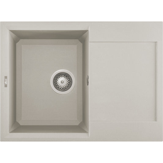 Elleci Easy 135 LGY13539 Lavello Incasso 1 Vasca Granitek Bianco Soft cm. 68 × 50