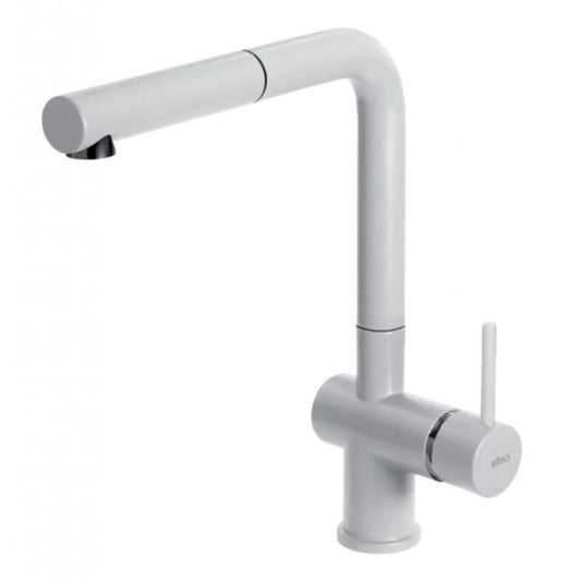 ELLECI STREAM PLUS MGKSTP68 Miscelatore Monocomando Cucina con Canna Girevole e Doccetta Estraibile Bianco