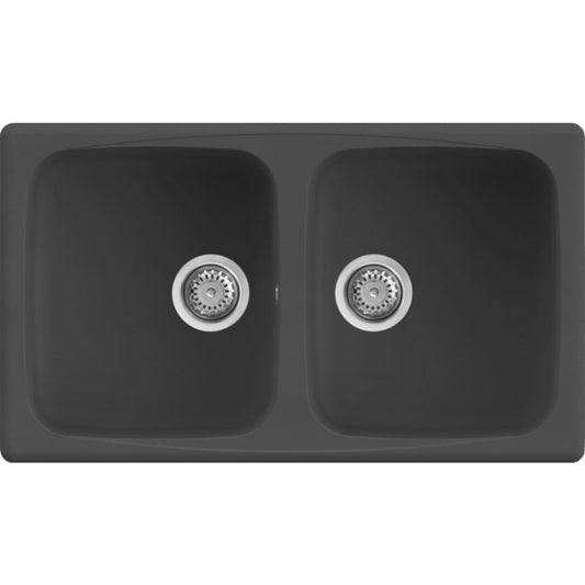 ELLECI MASTER 450 LGM45059 Lavello 2 Vasche Reversibile Sopratop Granitek Antracite cm. 86 x 50