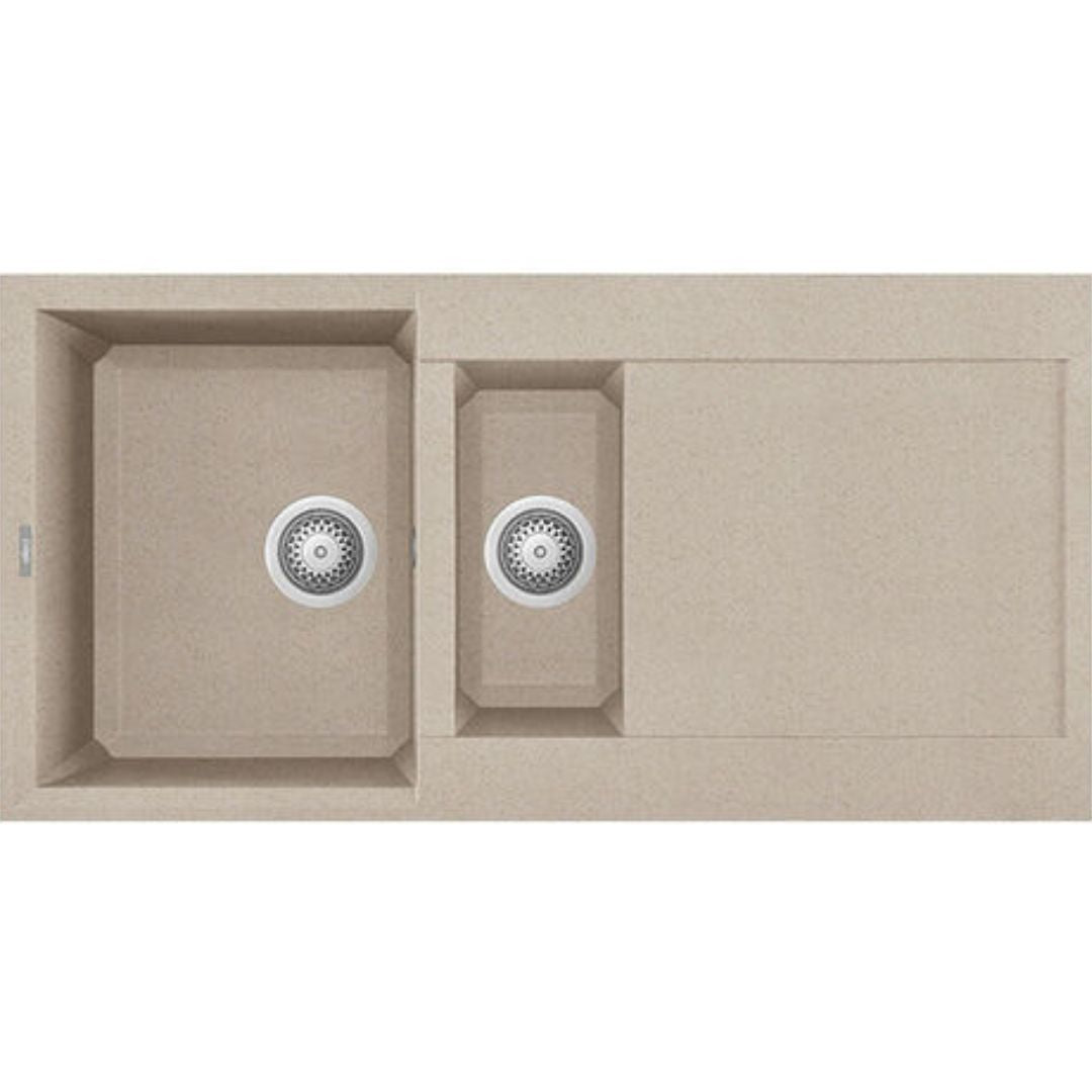 ELLECI EASY 475 LGY47551 Lavello 1 Vasca e 1/2 con Gocciolatoio Reversibile Avena Granitek cm. 100 x 50