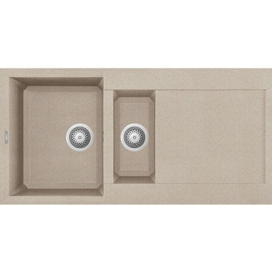 ELLECI EASY 475 LGY47551 Lavello 1 Vasca e 1/2 con Gocciolatoio Reversibile Avena Granitek cm. 100 x 50