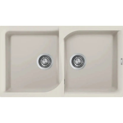 Elleci EGO LGE45039 Lavello 2 Vasche Sopratop Granitek Bianco Soft cm. 86 x 50
