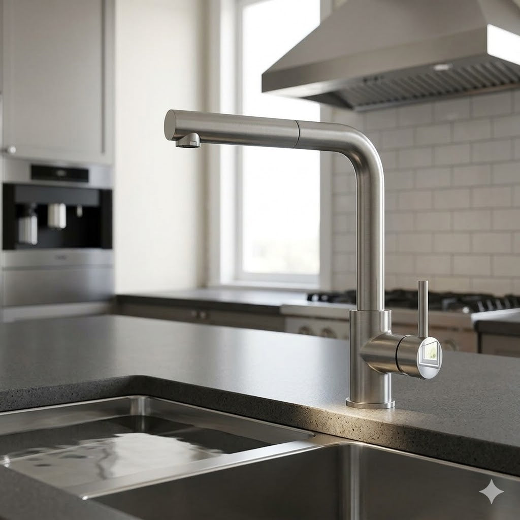 NEWFORM REAL 63425X/50.050 Miscelatore Cucina Inox Doccia Estraibile Bocca Girevole
