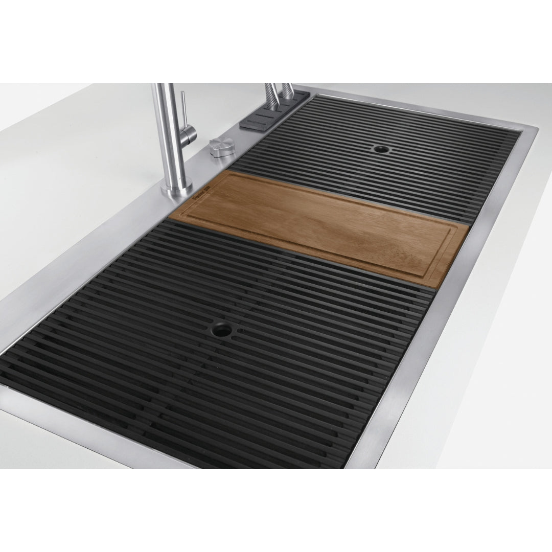 Foster Milano 1011050 Lavello Filotop Acciaio Inox Spazzolato 1 Vasca Diamantata cm. 52 x 56