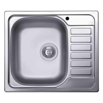 ELLECI LIX125SACSX Lavello Cucina 1 Vasca Incasso Gocciolatoio Destra Inox cm 58x50
