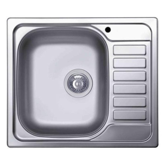 ELLECI LIX125SACSX Lavello Cucina 1 Vasca Incasso Gocciolatoio Destra Inox cm 58x50