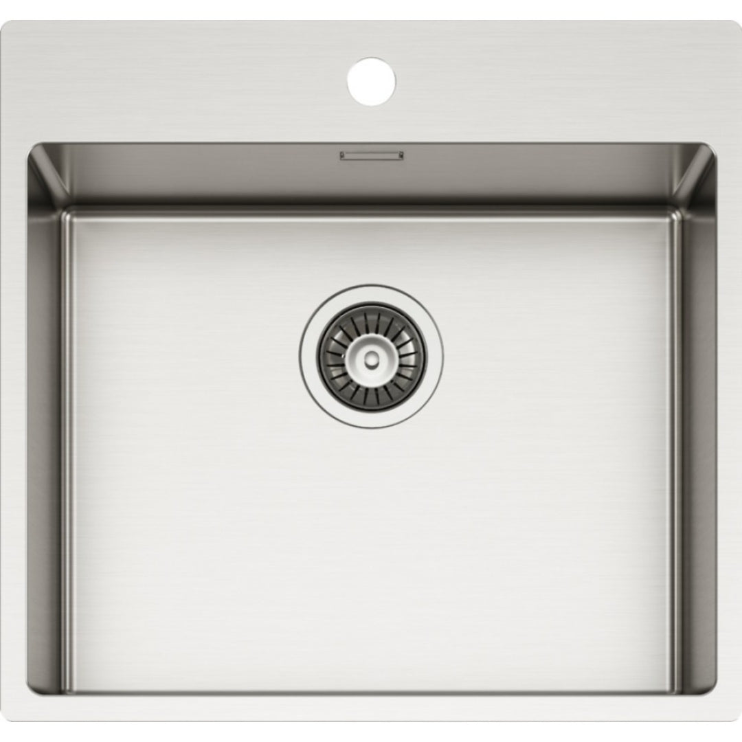 ELLECI COMPASS LIM500SAC Lavello 1 Vasca Inox Satinato Flat Filotop Sottotop cm. 54 x 51